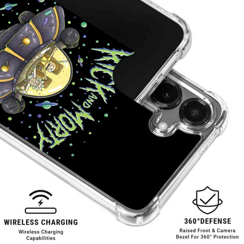 Adult Swim Rick and Morty Spaceship Galaxy S26 Plus Clear Case