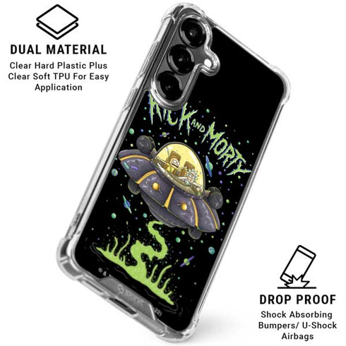 Adult Swim Rick and Morty Spaceship Galaxy S26 Plus Clear Case
