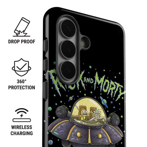 Adult Swim Rick and Morty Spaceship Galaxy S26 Plus Impact Case
