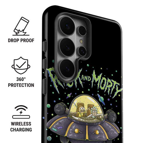 Adult Swim Rick and Morty Spaceship Galaxy S26 Ultra Impact Case