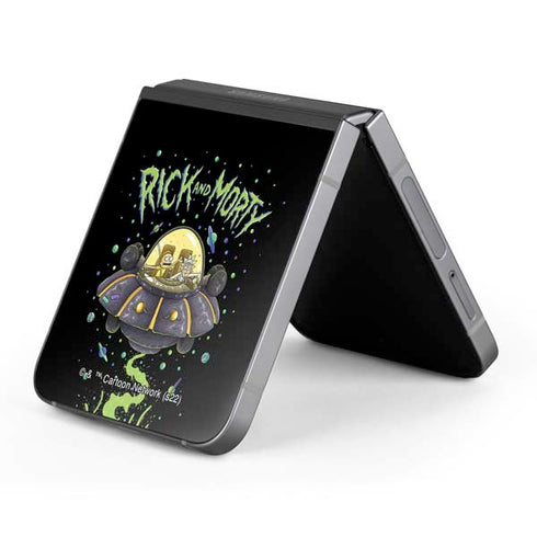 Adult Swim Rick and Morty Spaceship Galaxy Z Flip6 Skin