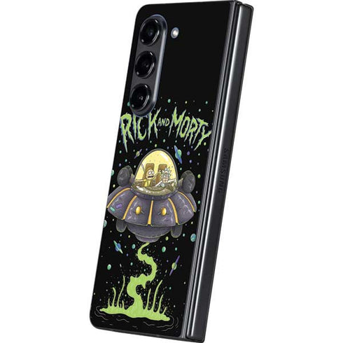 Adult Swim Rick and Morty Spaceship Galaxy Z Fold5 5G Skin
