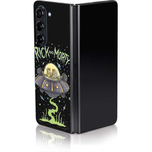 Adult Swim Rick and Morty Spaceship Galaxy Z Fold5 5G Skin