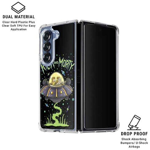 Adult Swim Rick and Morty Spaceship Galaxy Z Fold7 Clear Case