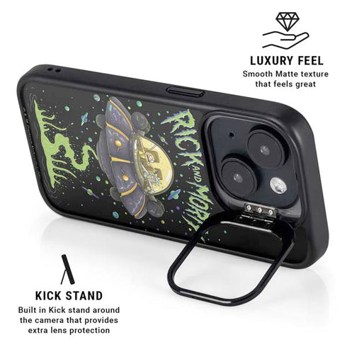 Adult Swim Rick and Morty Spaceship iPhone 14 Plus Kickstand Case