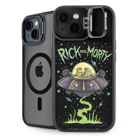 Adult Swim Rick and Morty Spaceship iPhone 15 Plus Kickstand Case