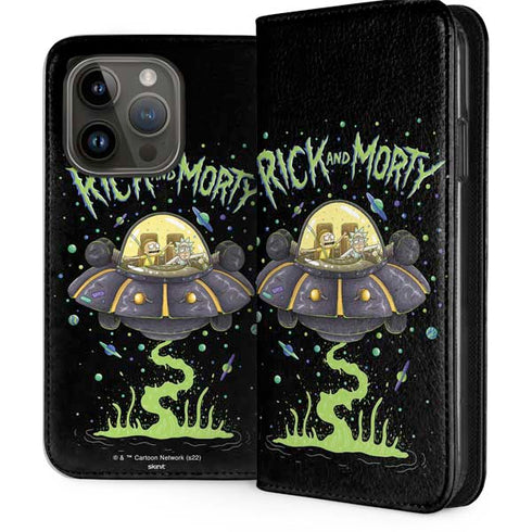 Adult Swim Rick and Morty Spaceship iPhone 15 Pro Folio Case