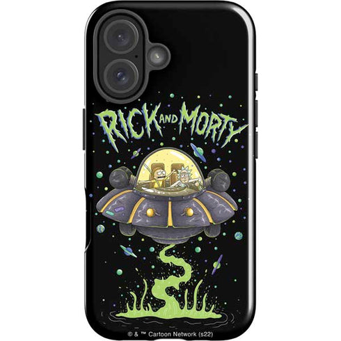 Adult Swim Rick and Morty Spaceship iPhone 16 Impact Case