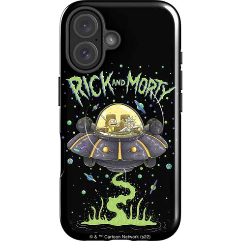 Adult Swim Rick and Morty Spaceship iPhone 16 Magsafe Impact Case