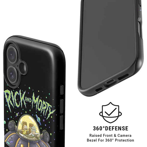 Adult Swim Rick and Morty Spaceship iPhone 16 Magsafe Impact Case