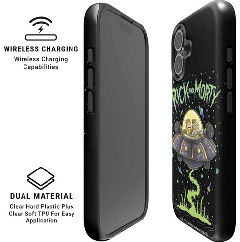 Adult Swim Rick and Morty Spaceship iPhone 16 Magsafe Impact Case