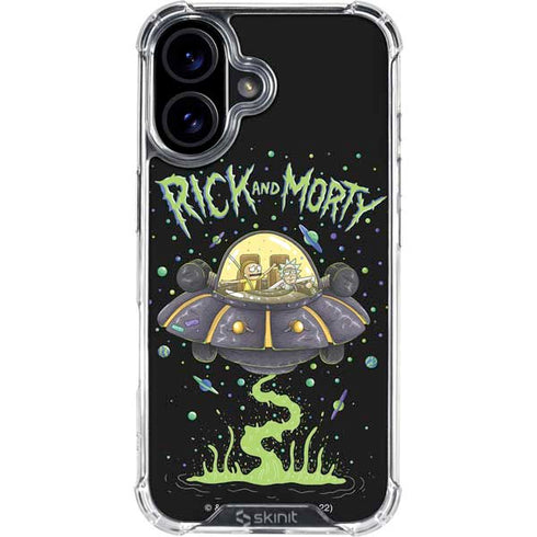 Adult Swim Rick and Morty Spaceship iPhone 16 Plus Clear Case