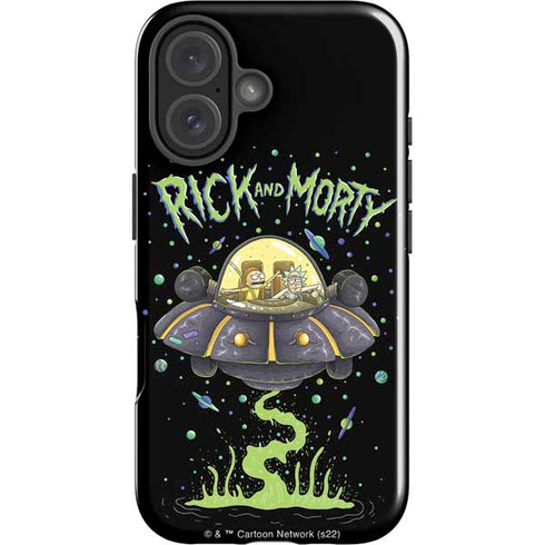 Adult Swim Rick and Morty Spaceship iPhone 16 Plus Impact Case