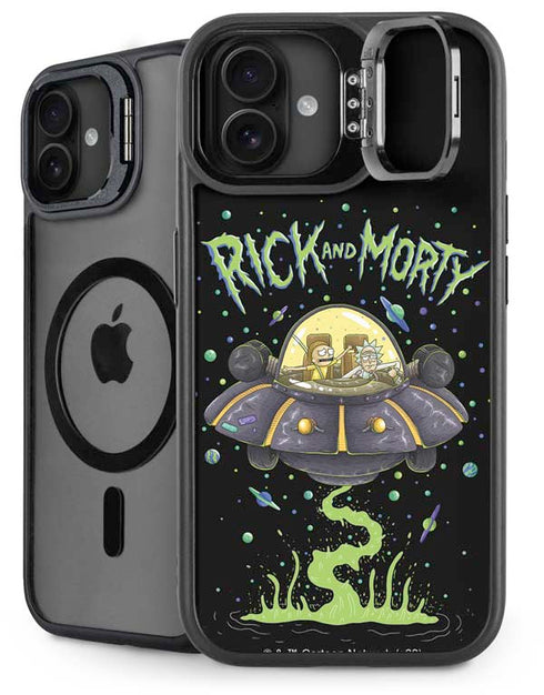 Adult Swim Rick and Morty Spaceship iPhone 16 Plus Kickstand Case
