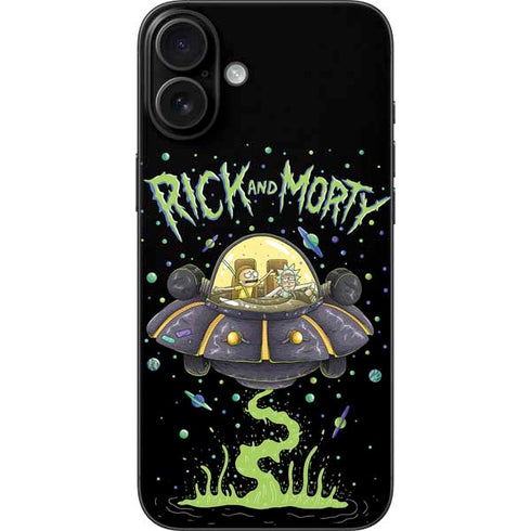 Adult Swim Rick and Morty Spaceship iPhone 16 Plus Skin