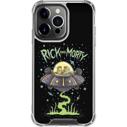 Adult Swim Rick and Morty Spaceship iPhone 16 Pro Clear Case