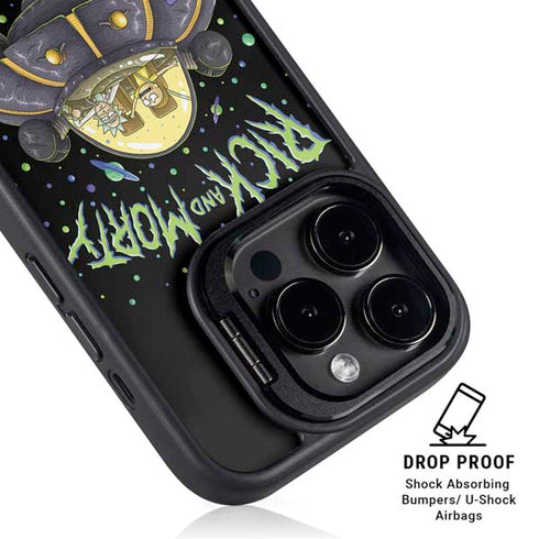 Adult Swim Rick and Morty Spaceship iPhone 16 Pro Kickstand Case