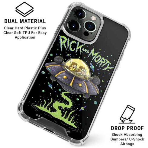 Adult Swim Rick and Morty Spaceship iPhone 16 Pro Max Clear Case