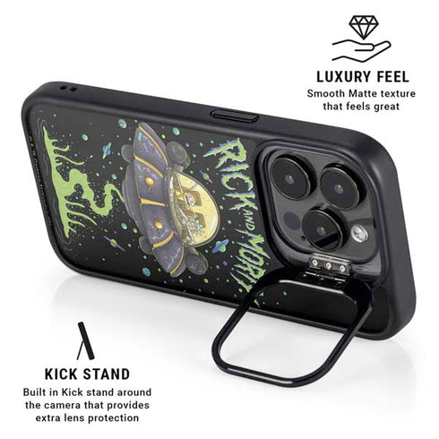 Adult Swim Rick and Morty Spaceship iPhone 16 Pro Max Kickstand Case