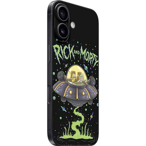 Adult Swim Rick and Morty Spaceship iPhone 16 Skin