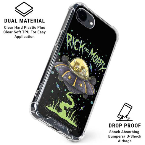 Adult Swim Rick and Morty Spaceship iPhone 16e Clear Case