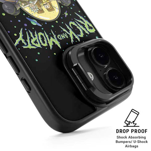 Adult Swim Rick and Morty Spaceship iPhone 17 Kickstand Case