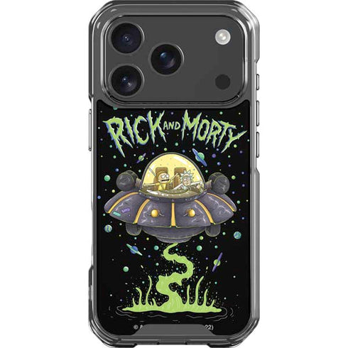 Adult Swim Rick and Morty Spaceship iPhone 17 Pro Clear Case