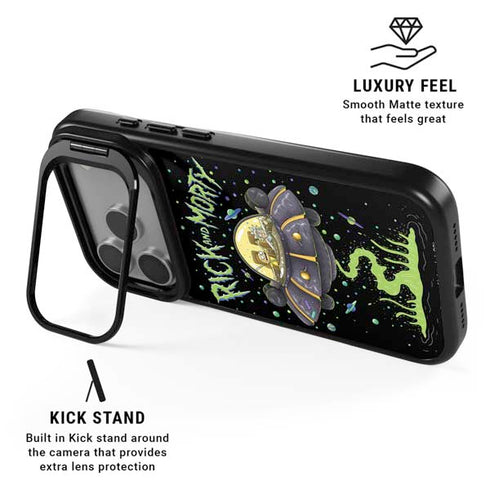 Adult Swim Rick and Morty Spaceship iPhone 17 Pro Kickstand Case