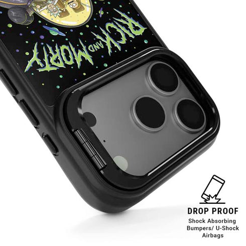 Adult Swim Rick and Morty Spaceship iPhone 17 Pro Kickstand Case
