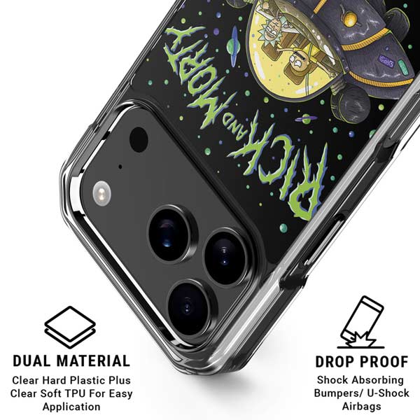 Adult Swim Rick and Morty Spaceship iPhone 17 Pro Max Clear Case