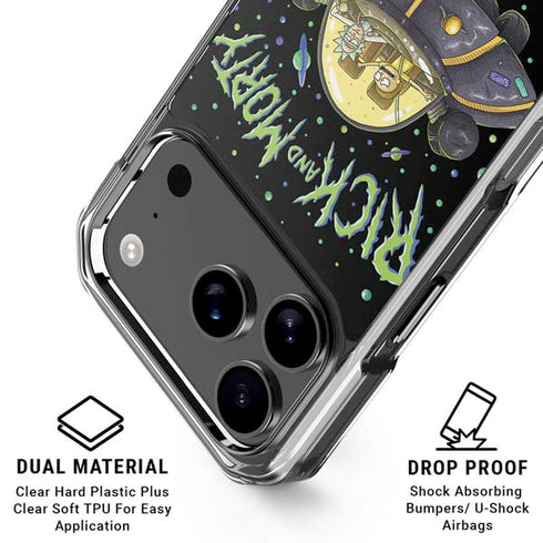 Adult Swim Rick and Morty Spaceship iPhone 18 Pro Clear Case