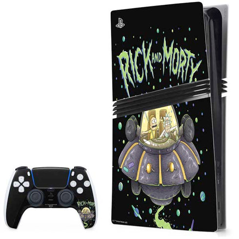 Adult Swim Rick and Morty Spaceship PS5 Pro Bundle Skin