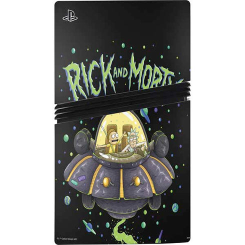 Adult Swim Rick and Morty Spaceship PS5 Pro Disk Bundle Skin