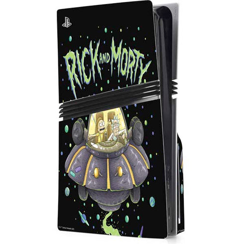 Adult Swim Rick and Morty Spaceship PS5 Pro Disk Console Skin