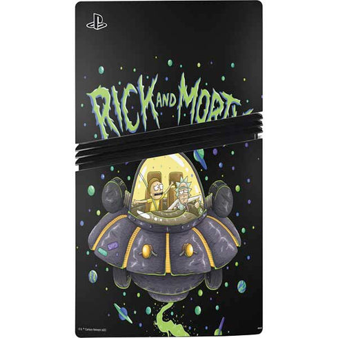 Adult Swim Rick and Morty Spaceship PS5 Pro Disk Console Skin