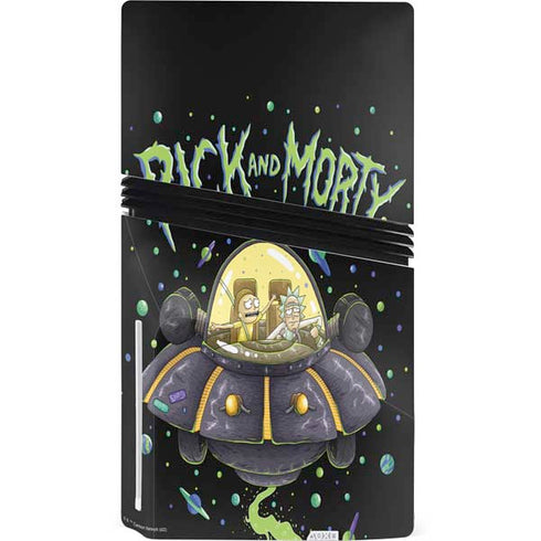Adult Swim Rick and Morty Spaceship PS5 Pro Disk Console Skin