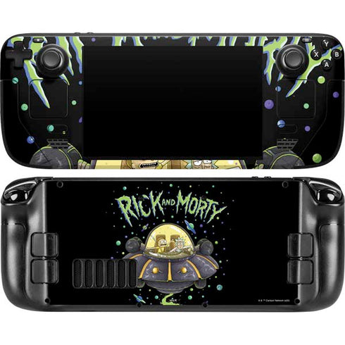 Adult Swim Rick and Morty Spaceship Steam Deck Handheld Gaming Computer OLED Skin