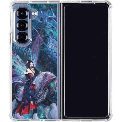 Ride of the Yokai Fairy and Dragon by Ruth Thompson Galaxy Z Fold6 Clear Case
