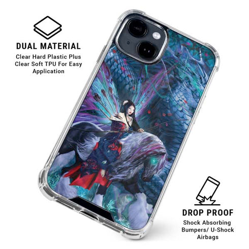 Ride of the Yokai Fairy and Dragon by Ruth Thompson iPhone 15 Clear Case