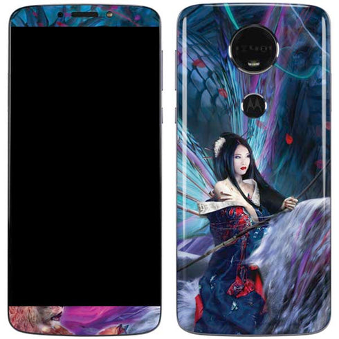 Ride of the Yokai Fairy and Dragon by Ruth Thompson Moto E5 Plus Skin
