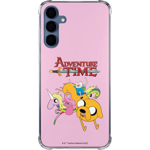 Adult Swim Adventure Time Riding in a Unicorn Galaxy A35 5G Clear Case