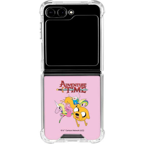 Adult Swim Adventure Time Riding in a Unicorn Galaxy Z Flip6 Clear Case