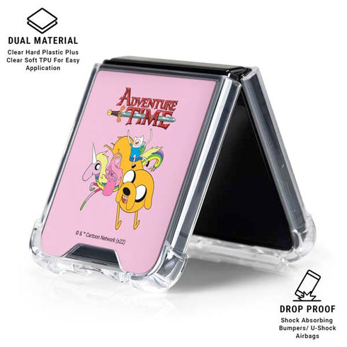 Adult Swim Adventure Time Riding in a Unicorn Galaxy Z Flip6 Clear Case