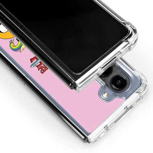 Adult Swim Adventure Time Riding in a Unicorn Galaxy Z Fold5 5G Clear Case