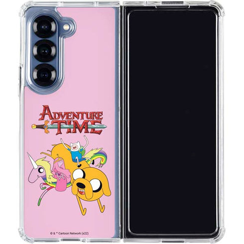 Adult Swim Adventure Time Riding in a Unicorn Galaxy Z Fold6 Clear Case