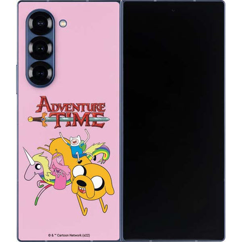 Adult Swim Adventure Time Riding in a Unicorn Galaxy Z Fold6 Skin