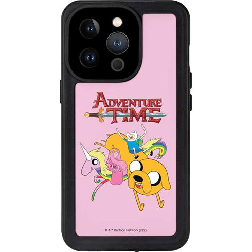 Adult Swim Adventure Time Riding in a Unicorn iPhone 15 Pro Waterproof Case