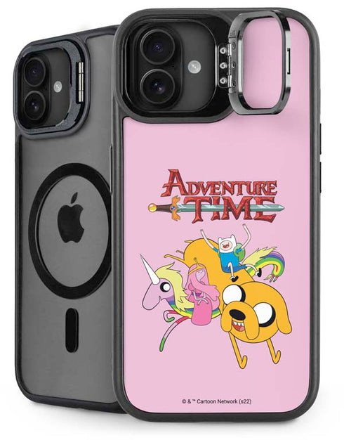 Adult Swim Adventure Time Riding in a Unicorn iPhone 16 Plus Kickstand Case