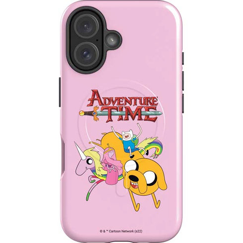Adult Swim Adventure Time Riding in a Unicorn iPhone 16 Plus Magsafe Impact Case