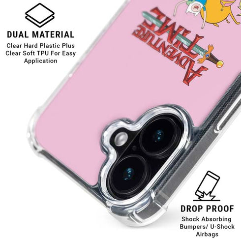 Adult Swim Adventure Time Riding in a Unicorn iPhone 17 Clear Case